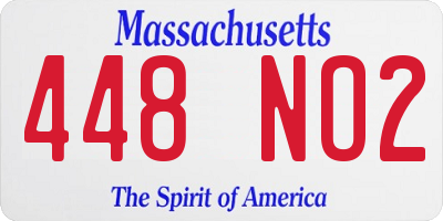 MA license plate 448NO2