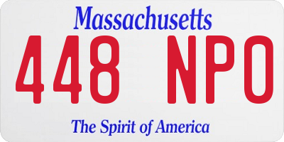MA license plate 448NP0