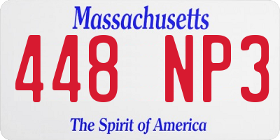 MA license plate 448NP3