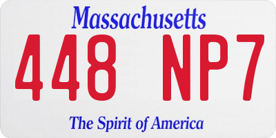 MA license plate 448NP7