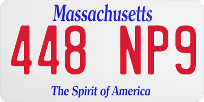 MA license plate 448NP9