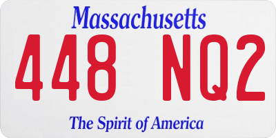 MA license plate 448NQ2