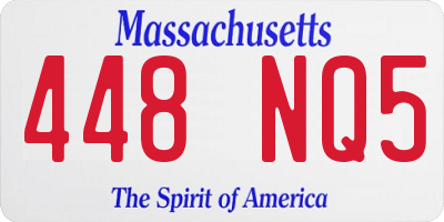 MA license plate 448NQ5