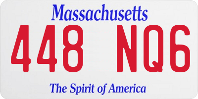 MA license plate 448NQ6