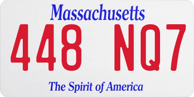 MA license plate 448NQ7