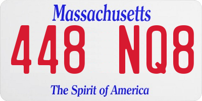 MA license plate 448NQ8