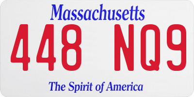 MA license plate 448NQ9