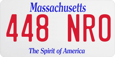 MA license plate 448NR0