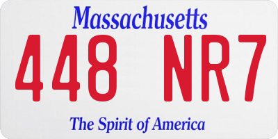 MA license plate 448NR7