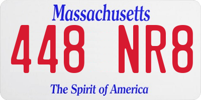 MA license plate 448NR8