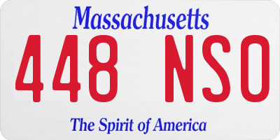 MA license plate 448NS0