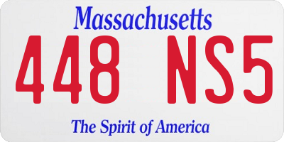 MA license plate 448NS5