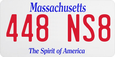 MA license plate 448NS8