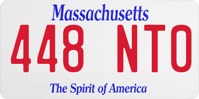 MA license plate 448NT0