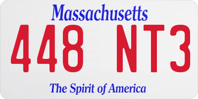 MA license plate 448NT3