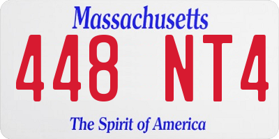 MA license plate 448NT4