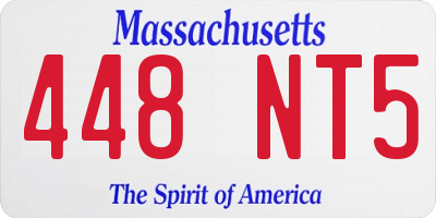 MA license plate 448NT5