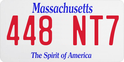 MA license plate 448NT7