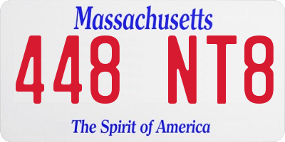 MA license plate 448NT8