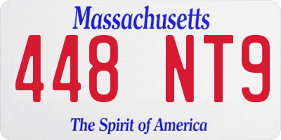 MA license plate 448NT9