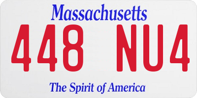 MA license plate 448NU4