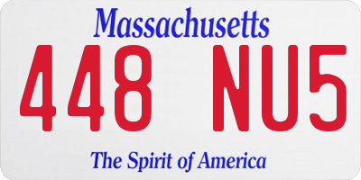 MA license plate 448NU5