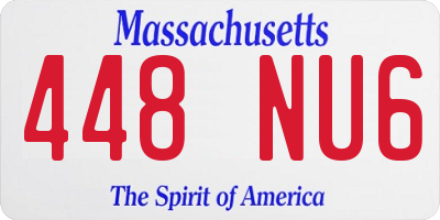 MA license plate 448NU6
