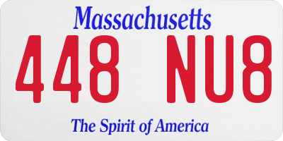 MA license plate 448NU8