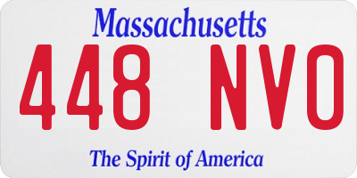 MA license plate 448NV0