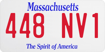 MA license plate 448NV1