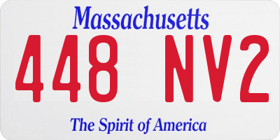 MA license plate 448NV2
