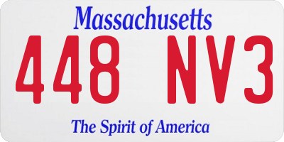 MA license plate 448NV3