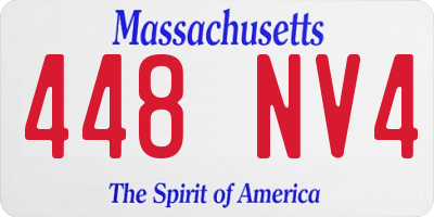 MA license plate 448NV4