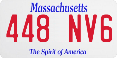 MA license plate 448NV6