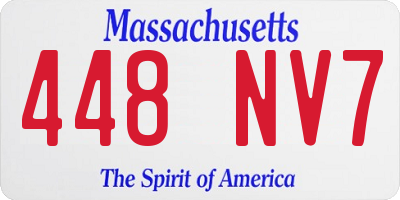 MA license plate 448NV7