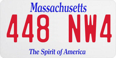 MA license plate 448NW4