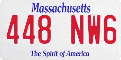 MA license plate 448NW6