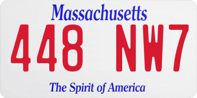 MA license plate 448NW7