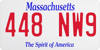 MA license plate 448NW9