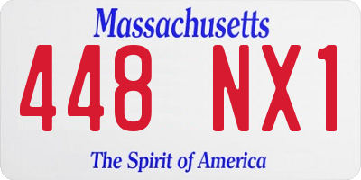 MA license plate 448NX1