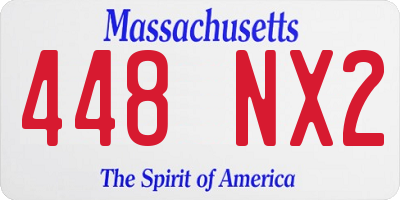 MA license plate 448NX2