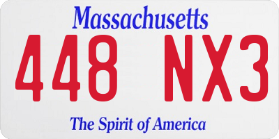 MA license plate 448NX3