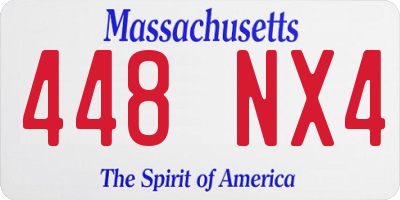 MA license plate 448NX4