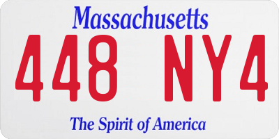 MA license plate 448NY4