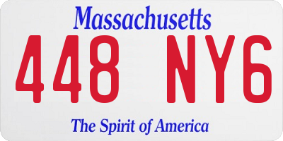 MA license plate 448NY6