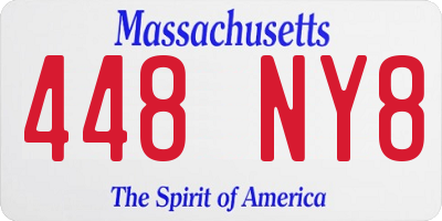MA license plate 448NY8