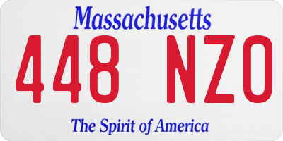 MA license plate 448NZ0