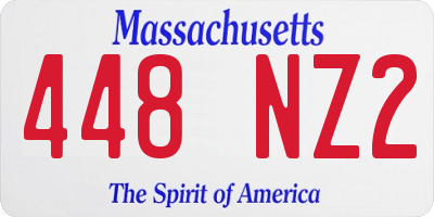 MA license plate 448NZ2