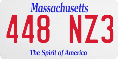 MA license plate 448NZ3