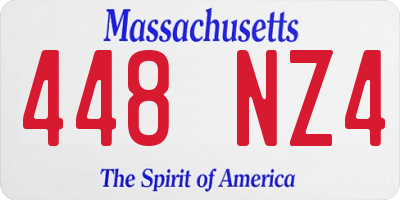 MA license plate 448NZ4